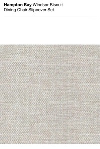 lot 9 image: HAMPTON BAY WINDSOR BISCUIT DINING CHAIR SLIPCOVER SET. SEE PICTURES