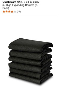 lot 19 image: QUICK DAM 12 IN. X 24 IN. X 3.5 IN. HIGH EXPANDING BARRIERS (6-PACK). SEE PICTURES