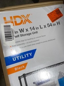lot 38 image: HDX 4-TIER WIRE GARAGE STORAGE SHELVING UNIT IN BLACK. SEE PICTURES