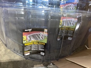 lot 57 image: DIFFERENT SIZES MACCOURT POLYETHYLENE REVERSIBLE BUBBLE WINDOW WELL COVERS. SEE PICTURES