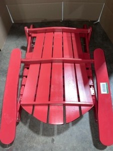 lot 67 image: HAMPTON BAY CLASSIC RUBY RED FOLDING WOODEN ADIRONDACK CHAIR. SEE PICTURES
