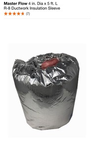 lot 68 image: MASTER FLOW 4 IN. DIA X 5 FT. L R-8 DUCTWORK INSULATION SLEEVE. SEE PICTURES