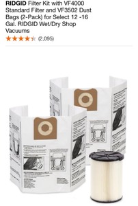 lot 73 image: RIGID CAR CLEANING ACCESSORIES KIT & FILTER DUST BAGS FOR VACUUMS. VARIOUS CONDITIONS. SEE PICTURES