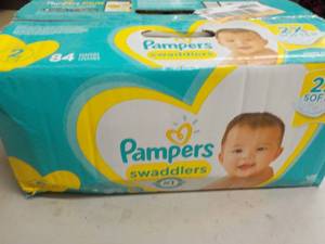 lot 9 image: case of Pampers size 2 - 84 diapers...