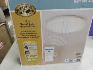 lot 21 image: Hampton Bay 12 LED flush mount lig...