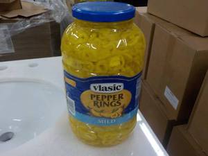 lot 113 image: 1 gallon jug Vlasic mild pepper rin...