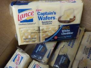 lot 145 image: 2 cases Lance Captain wafers white ...