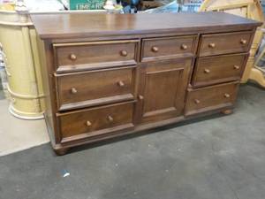 lot 169 image: wood dresser - needs work 66x19x34...