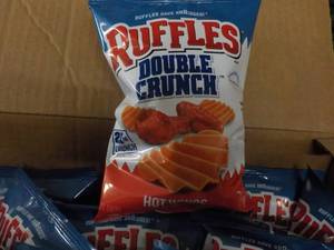 lot 308 image: Case of 64 bags Ruffles Double Crun...