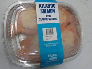 lot 344 image: 2 lb. Frozen pkg Atlantic Salmon wi...
