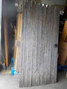 lot 251 image: Fence Gate- weathered grey wood, 34...