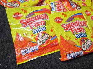 lot 60 image: 12- 3.6 oz Bags of Swedish Fish Min...