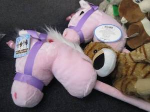 lot 219 image: 2 Stick Horses, Assorted Plush Z4...