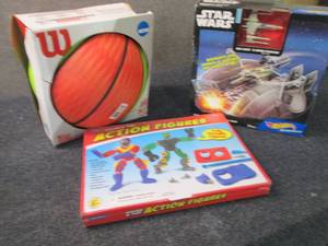 lot 231 image: Basketball, Action figures, Hot Whe...
