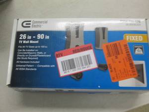 lot 22 image: commercial electric 26in-90in tv wa...