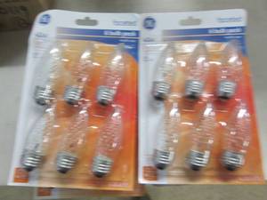 lot 119 image: 12 packs of 6 GE faceted 40 watt li...