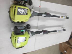 lot 136 image: 2 ryobi 4 cycle string trimmers mot...