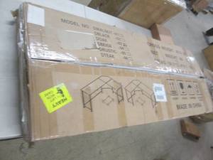 lot 160 image: corner desk black metal legs white ...