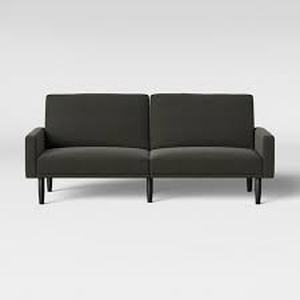 lot 60 image: Futon Sofa with Arms - Room Essentials- not used