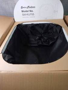 lot 10 image: Toulouse 23-58 in. x 21 in. Stainless Steel, Single Basin, Undermount Kitchen Sink by Swiss Madison- open box not used