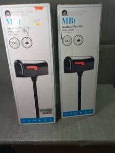 lot 43 image: MB1 Post Mount Mailbox and 2 in. In-Ground Post Kit Black by Architectural Mailboxes- open box not used