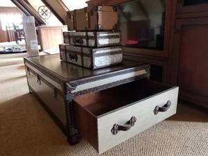 Steamer Trunk Coffee Table and Luggage