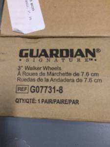 lot 24 image: 3 New In Boxes Guardian 3 Walker Wheels (1 Pair)