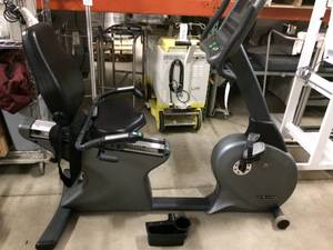 lot 43 image: WOW MSRP $3000 Vision Fitness HRT R2650 Semi-Recumbent Cycle - Great Working Condition - No Power Cord - Must Pedal To Activate Control Panel - Left Arm Rest Is Broken - Still Works