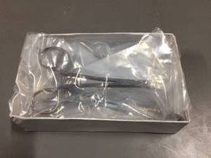 lot 91 image: MSRP $160 1 Box (12ct) NEW Surgical Towel Sponges Tissue Clamps Forceps 