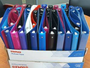 lot 43 image: Lots and Lots of 3 Ring Assorted Binders