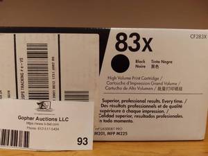 lot 93 image: HP Laserjet Pto 83X Black Ink