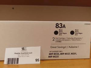 lot 95 image: HP Laserjet Pro 83A Black 2 Print Cartridges