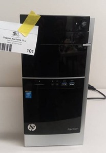 lot 101 image: HP Black Pavilion 500-336 Desktop PC with Intel Core i3 Processor