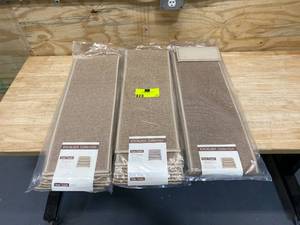 OTTOMANSON Lot of 3-  Dark Beige 8.5 in. x 26.6 in. Non-Slip Rubber Back Stair Tread Cover (Set of 7)