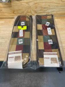 OTTOMANSON Ottohome Collection Multicolored 9 in. x 26 in. Oval Stair Tread (Set of 13) and Multicolored 9 in. x 26 in. Rubber Back Stair Tread (Set of 7)