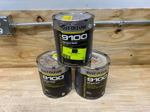 RUST-OLEUM Lot of 3-  White Epoxy Mastic Coating, Semi-Gloss Finish, 125 to 200 sq ftgal Coverage, Size 1 gal