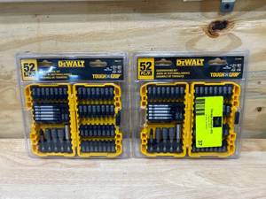 DEWALT Lot of 2-  Tough Grip 52 Piece Steel Hex Shank Screwdriver Bit Set