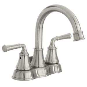 GLACIER BAY Dunston 4 in. Centerset 2-Handle High-Arc Bathroom Faucet in Brushed Nickel
