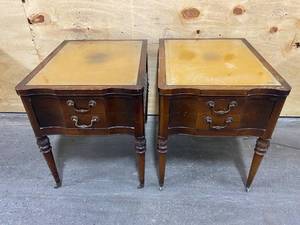 Set of Antique End Tables with Drawers