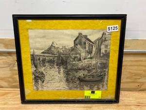 Framed Charcoal Artwork
