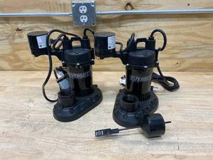 EVERBILT Lot of 2-  14 HP Aluminum Sump Pumps with Vertical Switch