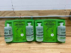 HONEYWELL Lot of 2-  Eye Wash Stations, (2) 32 oz Bottle Size, 3 yr Shelf Life, 14 in Height, 18 in Width, 5 in Depth