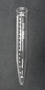 lot 210 image: Set of 6 Clay Adams 15 ML Glass Taper Bottom Graduated Centrifuge Tubes