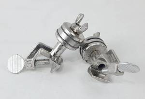lot 234 image: Set of 4 Mercer Glass Works Neverust Nickel Plated Contort Clamp Holders - Made in Japan