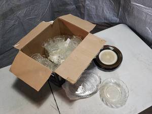 lot 62 image: Punch Bowl, Glasses and 3 Platters