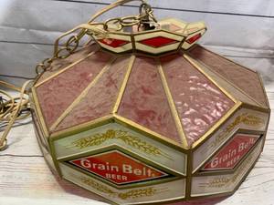 lot 8 image: Vintage Grainbelt Overhead Light 10 Diameter No Shipping