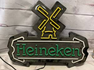 lot 22 image: Vintage Heineken Sign Approximately 18 X 21