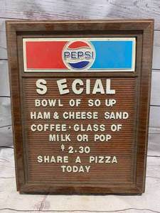 lot 26 image: Vintage Pepsi Signboard 15 X 19
