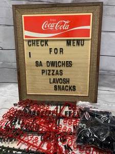 lot 45 image: Vintage Coca Cola Letter Board with Letters & Numbers