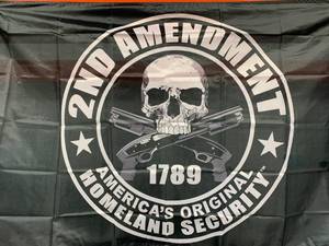 lot 52 image: Second Amendment Homeland Security Flag 3 X 5